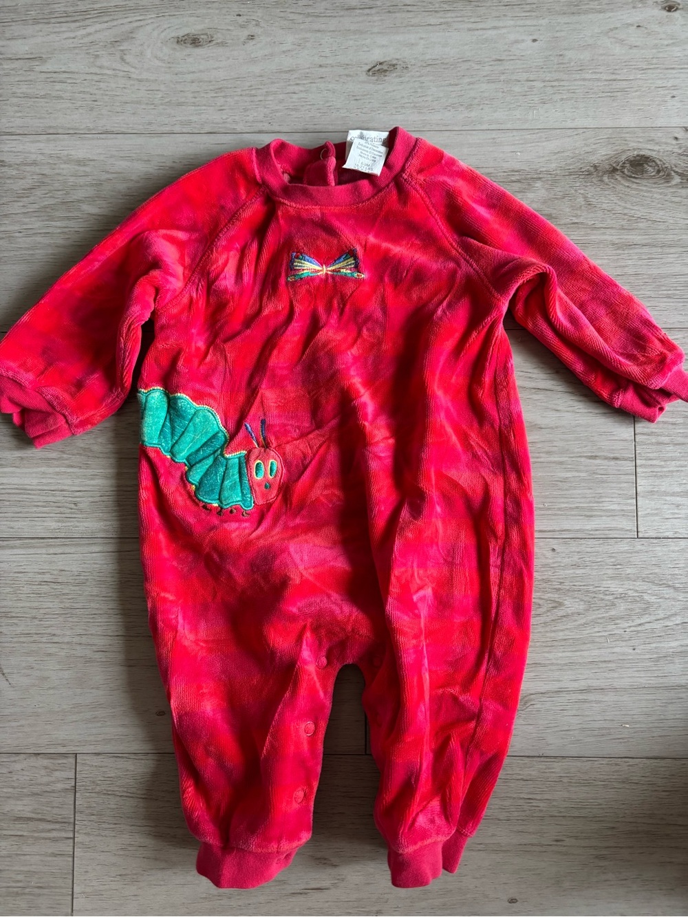 vintage Carter's Eric Carle The Very Hungry Caterpillar red velour one piece